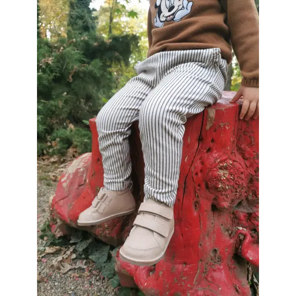 Ghete copii, barefoot, primii pasi, piele naturala, captuseala din blanita, talpa felxibila, cappuccino_RO-22-1-24_Pebebe