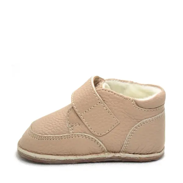 Ghete primii pasi, piele naturala, scai, captuseala textila, talpa din cauciuc, cappuccino_RO-17-10-22_Pebebe