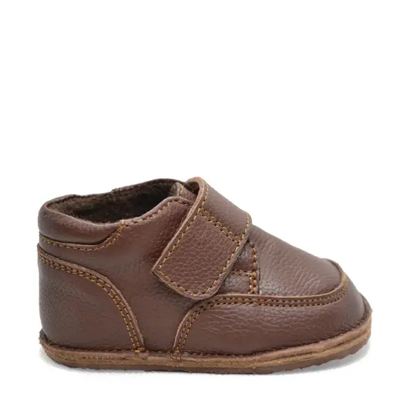 Ghete primii pasi, piele naturala, scai, captuseala textila, talpa din cauciuc, maro inchis_RO-17-9-23_Pebebe