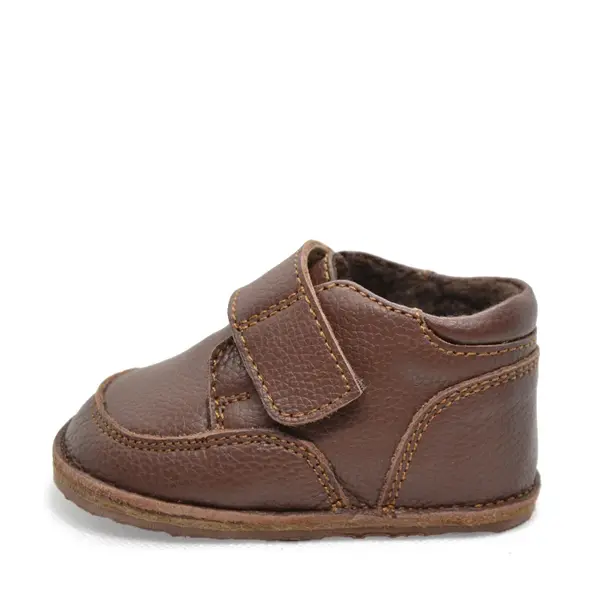Ghete primii pasi, piele naturala, scai, captuseala textila, talpa din cauciuc, maro inchis_RO-17-9-23_Pebebe