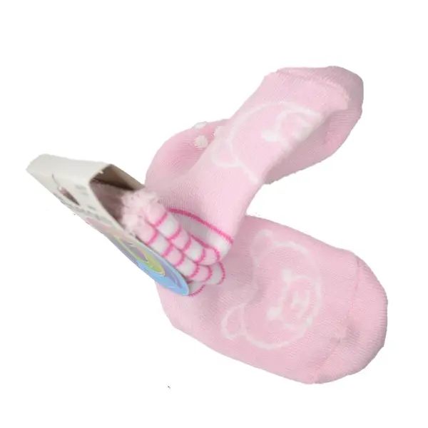 Sosete bebe antiderapante, ursulet, roz_336-1-3-6_Pebebe