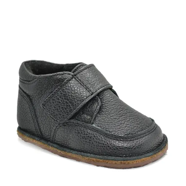Ghete barefoot copii, din piele naturala cu scai, captuseala textila si talpa din cauciuc, negru_RO-17-12-22_Pebebe