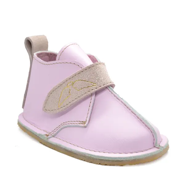 Ghete barefoot copii, piele naturala, talpa flexibila, roz deschis,_RO-104-roz-deschis-23_Pebebe