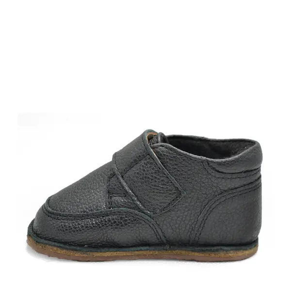 Ghete barefoot copii, din piele naturala cu scai, captuseala textila si talpa din cauciuc, negru_RO-17-12-22_Pebebe