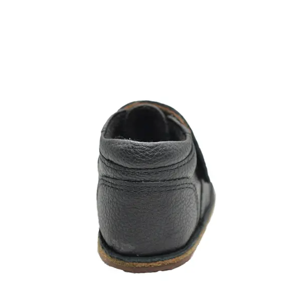 Ghete barefoot copii, din piele naturala cu scai, captuseala textila si talpa din cauciuc, negru_RO-17-12-22_Pebebe