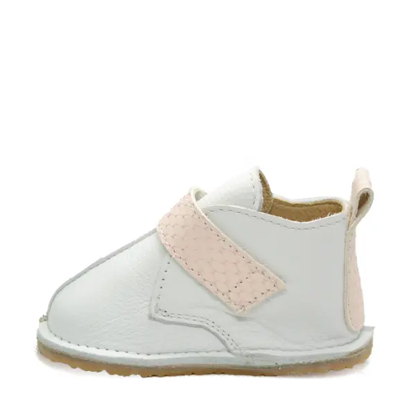 Ghete barefoot copii, piele naturala, talpa flexibila, alb cu roz_RO-104-3-24_Pebebe