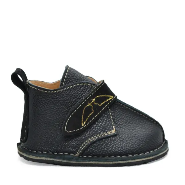 Ghete barefoot copii, piele naturala, talpa flexibila, negru,_RO-104-5-24_Pebebe