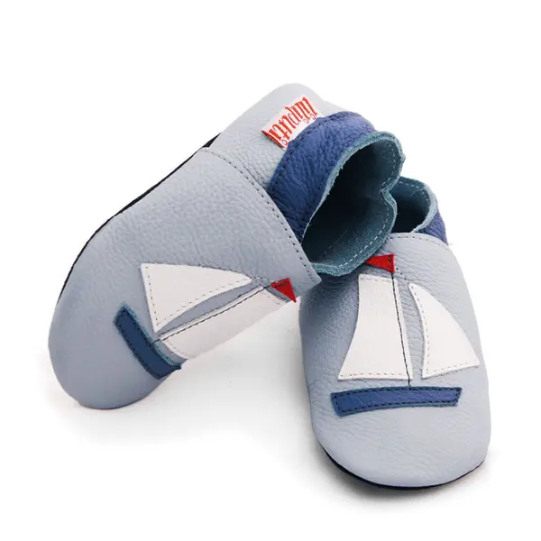 Pantofi de interior din piele naturala, talpa din piele intoarsa, Sailboat, Liliputi_2006001011302_Pebebe