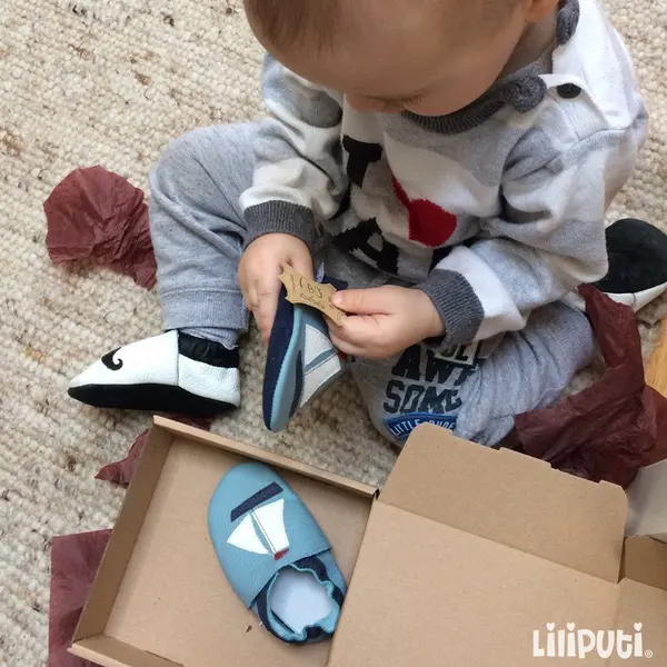 Pantofi de interior din piele naturala, talpa din piele intoarsa, Sailboat, Liliputi_2006001011302_Pebebe