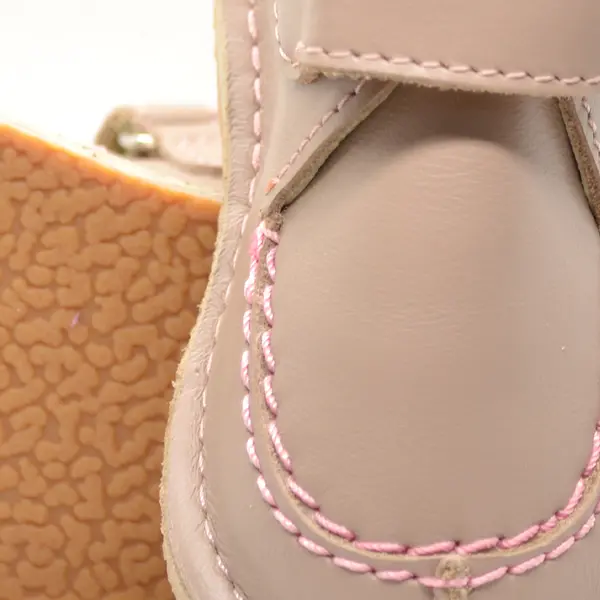 Pantofi din piele naturala pentru copii, talpa cauciuc, scai, Bubu, roz prafuit_RO-110-2-24_Pebebe