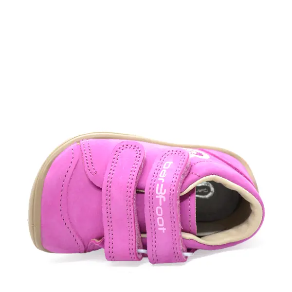 Pantofi din piele naturala, talpla flexibila, roz, inima, Bar3foot_5907813974366_Pebebe