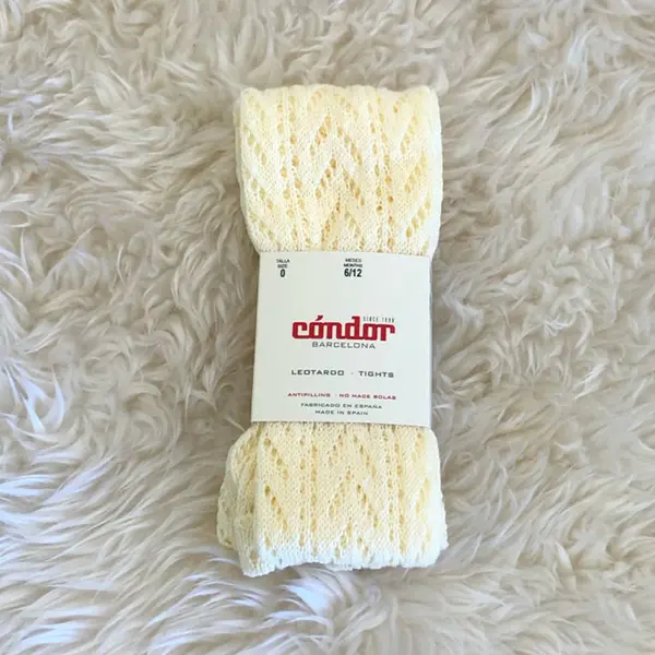 Dres bumbac, model lateral crosetat si perforatii, alb unt, Condor_2.565/1-0-610_Pebebe