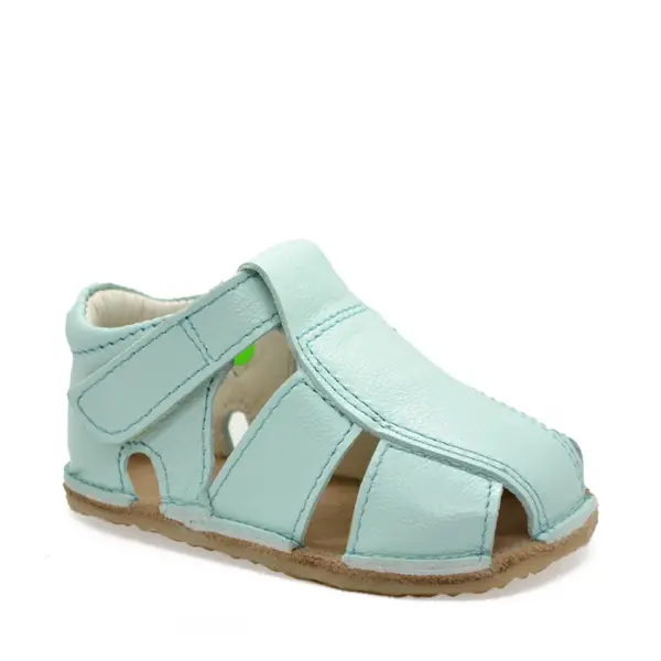 Sandale din piele naturală cu scai și talpă din cauciuc flexibil, vernil, LUY_RO-12-5-22_Pebebe