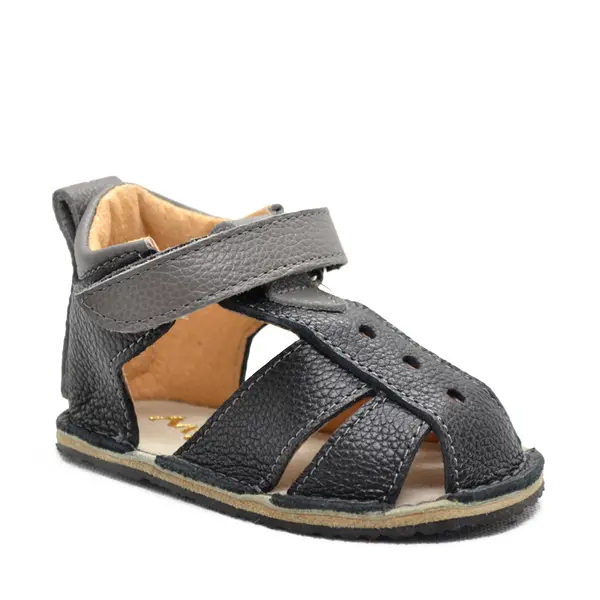 Sandale din piele naturala pentru copii cu talpa flexibila, negru_RO-200-8-17_Pebebe