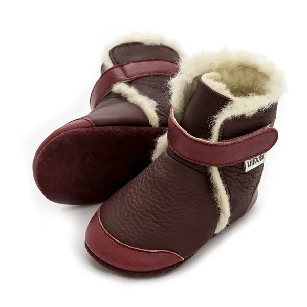 Cizme din piele naturala, talpa din piele intoarsa, Burgundy, Liliputi_2006001043594_Pebebe