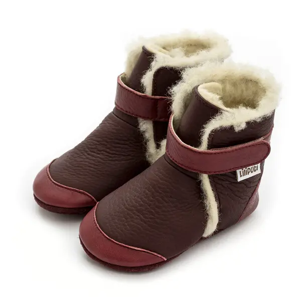 Cizme din piele naturala, talpa din piele intoarsa, Burgundy, Liliputi_2006001043594_Pebebe