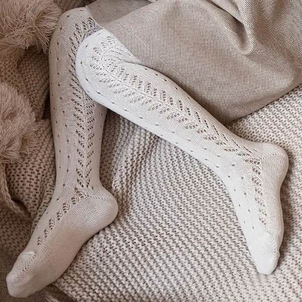 Dres bumbac, model lateral crosetat si perforatii, crem, Condor_2.565/1-0-202_Pebebe