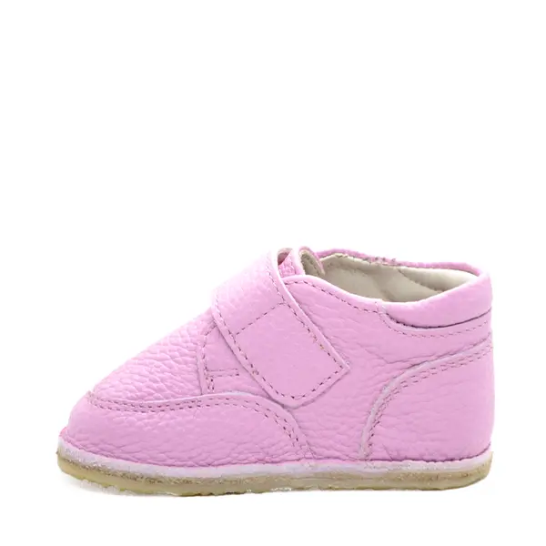 Ghete barefoot din piele naturala pentru copii, primii pasi, inchidere cu scai si talpa din flexibila, roz lila_RO-14-2-23_Pebebe