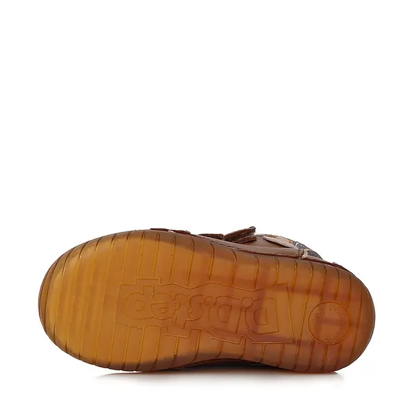 Ghete din piele naturala, maro, flori, D.D.Step_A050-339BM-28_Pebebe