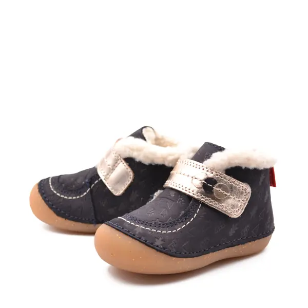 Ghete So Schuss, piele naturala, talpa flexibila, captuseala, bleumarin, Kickers_909730-10-102-18_Pebebe
