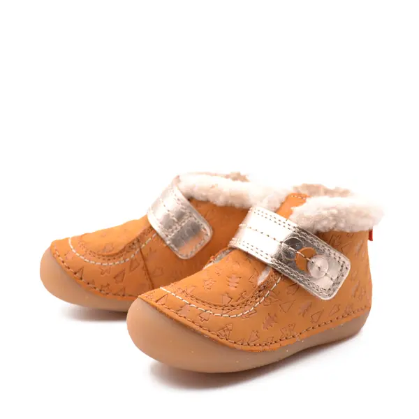 Ghete So Schuss, piele naturala, talpa flexibila, captuseala, maro cognac, Kickers_909730-10-72-18_Pebebe