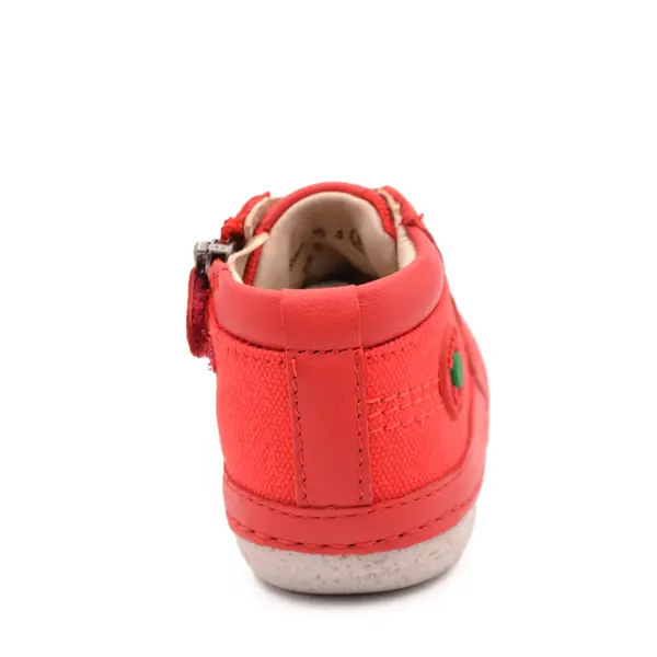 Pantofi Sonistreet, piele naturala si material textil, talpa flexibila, rosu, Kickers_928060-10-4-18_Pebebe