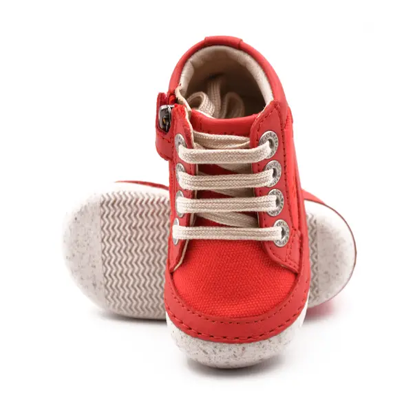 Pantofi Sonistreet, piele naturala si material textil, talpa flexibila, rosu, Kickers_928060-10-4-18_Pebebe