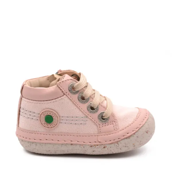 Pantofi Sonistreet, piele naturala si material textil, talpa flexibila, roz deschis, Kickers_928061-10-131-18_Pebebe