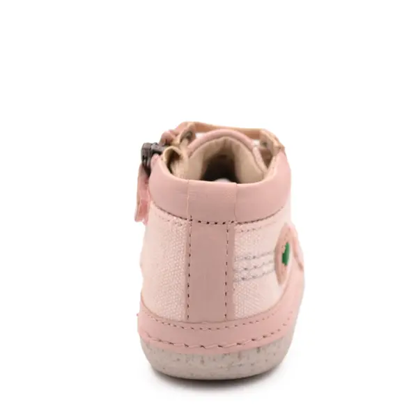 Pantofi Sonistreet, piele naturala si material textil, talpa flexibila, roz deschis, Kickers_928061-10-131-18_Pebebe
