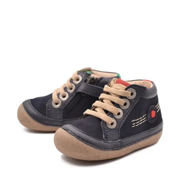 Pantofi Sonistreet, piele naturala si piele intoarsa, talpa flexibila, bleumarin, Kickers_928062-10-10-19_Pebebe