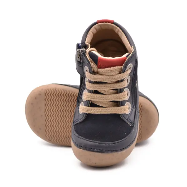 Pantofi Sonistreet, piele naturala si piele intoarsa, talpa flexibila, bleumarin, Kickers_928062-10-10-19_Pebebe