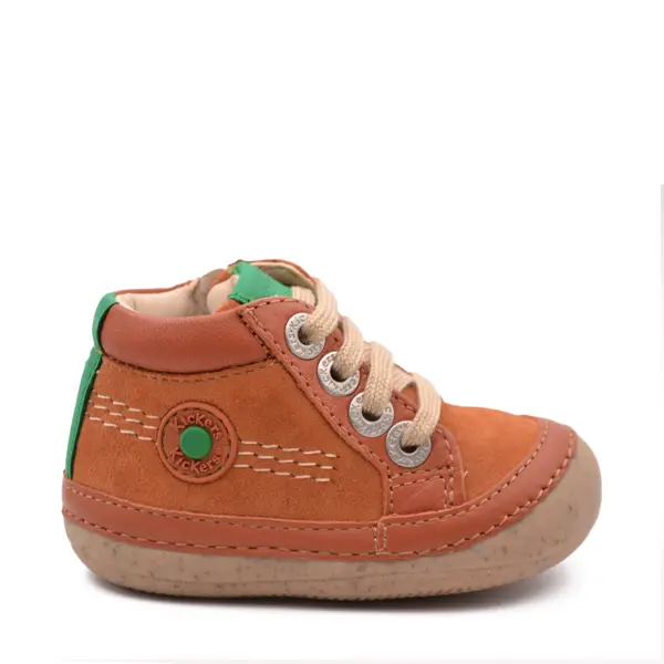Pantofi Sonistreet, piele naturala si piele intoarsa, talpa flexibila, camel, Kickers_928062-10-114-20_Pebebe