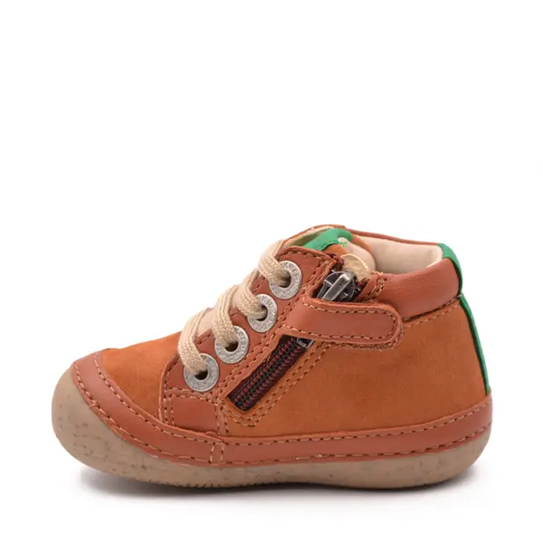 Pantofi Sonistreet, piele naturala si piele intoarsa, talpa flexibila, camel, Kickers_928062-10-114-20_Pebebe