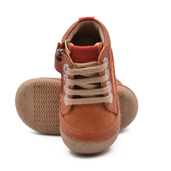 Pantofi Sonistreet, piele naturala si piele intoarsa, talpa flexibila, camel, Kickers_928062-10-114-20_Pebebe