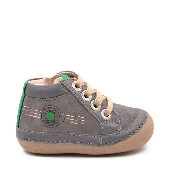 Pantofi Sonistreet, piele naturala si piele intoarsa, talpa flexibila, gri inchis, Kickers_928062-10-122-24_Pebebe
