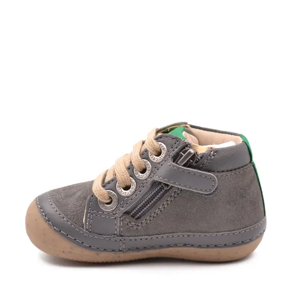 Pantofi Sonistreet, piele naturala si piele intoarsa, talpa flexibila, gri inchis, Kickers_928062-10-122-24_Pebebe