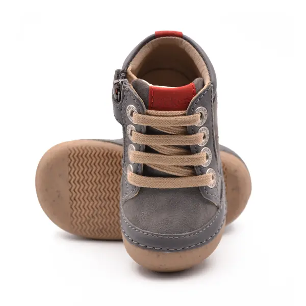 Pantofi Sonistreet, piele naturala si piele intoarsa, talpa flexibila, gri inchis, Kickers_928062-10-122-24_Pebebe