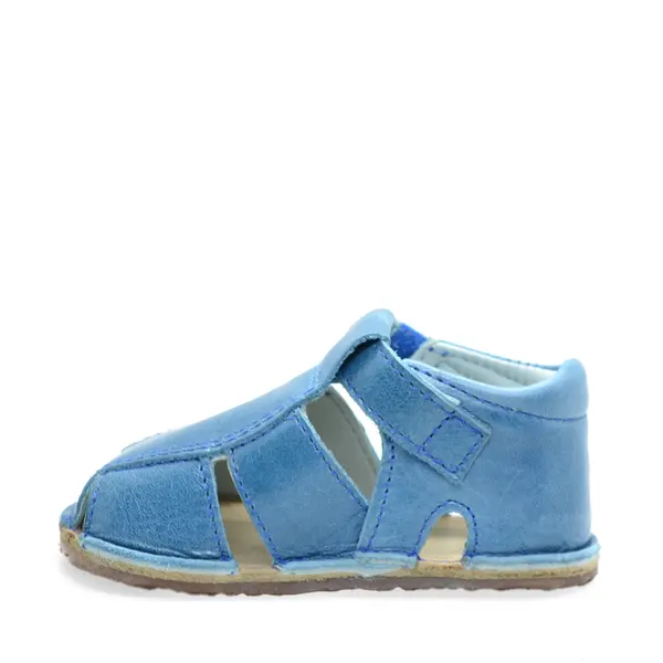 Sandale din piele naturală cu scai și talpă din cauciuc flexibil, denim, LUY_RO-12-1-18_Pebebe