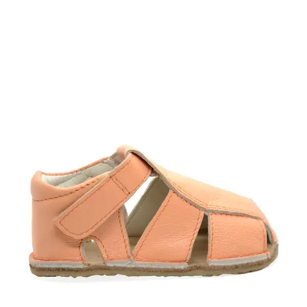 Sandale din piele naturală  cu scai și talpă din cauciuc flexibil, orange, LUY_RO-12-3-21_Pebebe