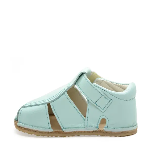 Sandale din piele naturală cu scai și talpă din cauciuc flexibil, vernil, LUY_RO-12-5-22_Pebebe