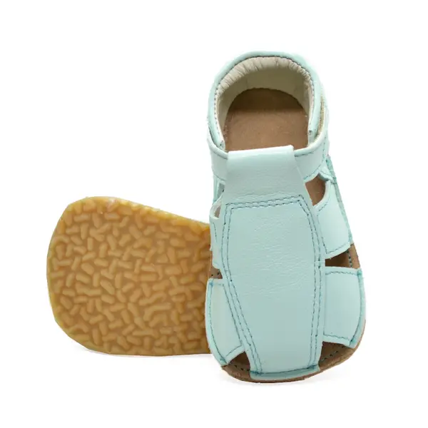 Sandale din piele naturală cu scai și talpă din cauciuc flexibil, vernil, LUY_RO-12-5-22_Pebebe