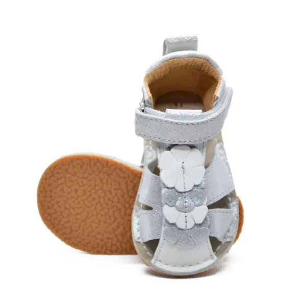 Sandale fete din piele naturala cu talpa flexibila, argintiu_RO-113-4-24_Pebebe
