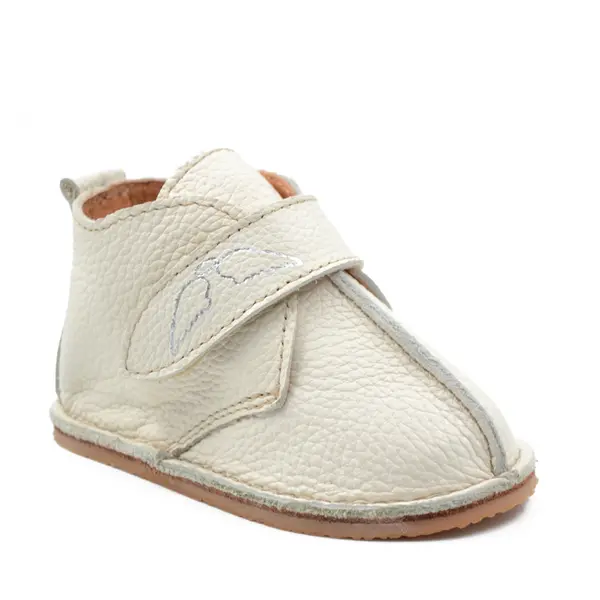 Ghete barefoot copii, piele naturala, talpa flexibila, crem,_RO-104-8-24_Pebebe