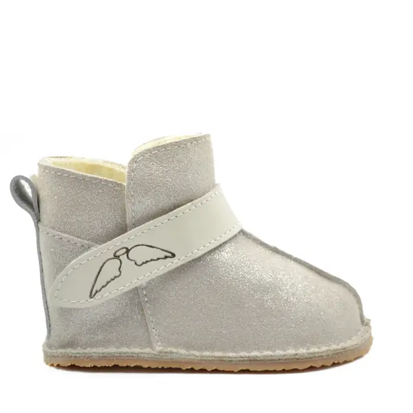Cizme din piele pentru copii, talpa flexibila, imblanite, argintiu_RO-106-17-22_Pebebe