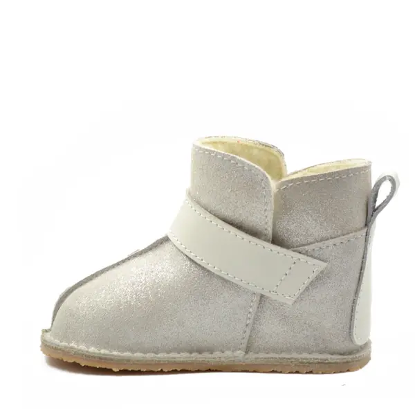 Cizme din piele pentru copii, talpa flexibila, imblanite, argintiu_RO-106-17-22_Pebebe