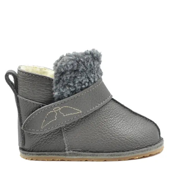 Cizme din piele pentru copii, talpa flexibila, imblanite, blanita decorativa, gri_RO-107-gri-17_Pebebe