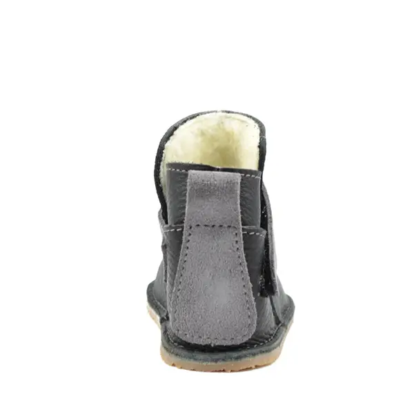 Cizme din piele pentru copii, talpa flexibila, imblanite, negru_RO-106-negru-17_Pebebe