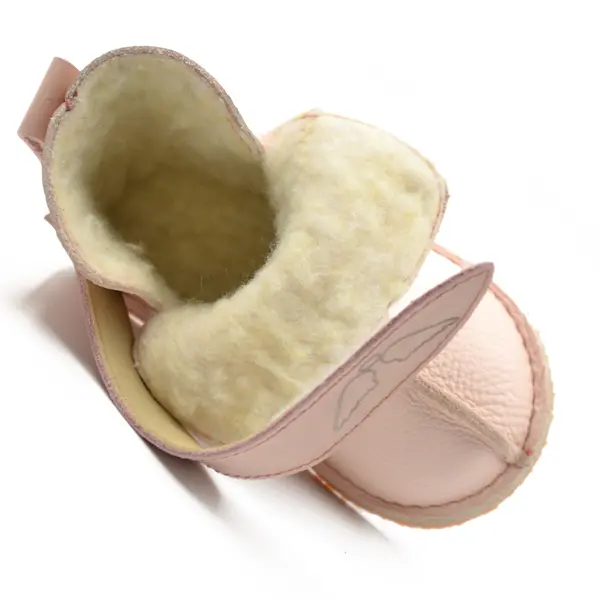 Cizme din piele pentru copii, talpa flexibila, imblanite, roz_RO-106-roz-24_Pebebe