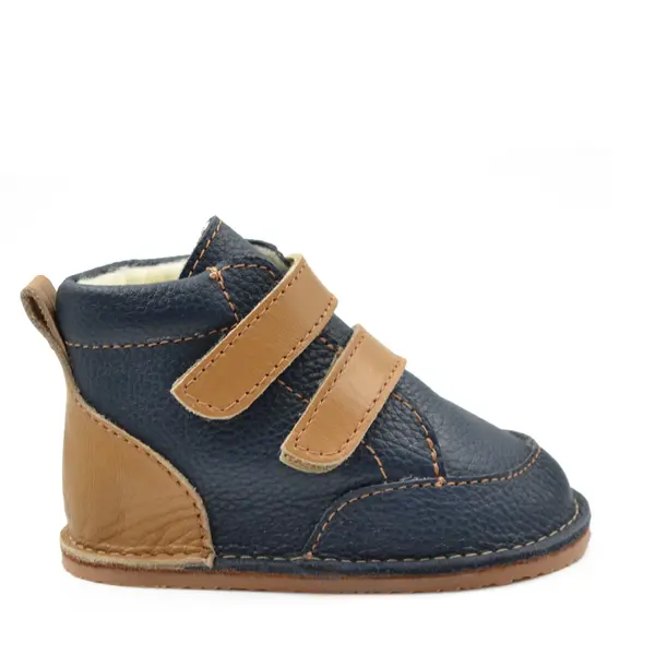 Ghete Barefoot, captuseala din blana, talpa felxibila, bleumarin_RO-114-1-17_Pebebe