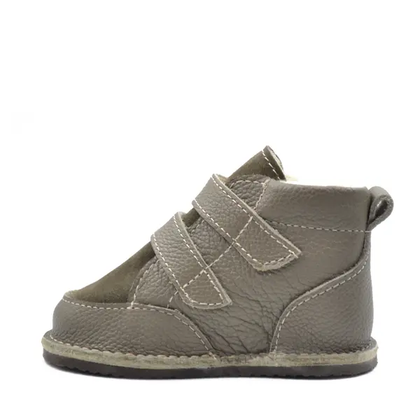 Ghete Barefoot, captuseala din blana, talpa felxibila, khaki_RO-114-6-17_Pebebe